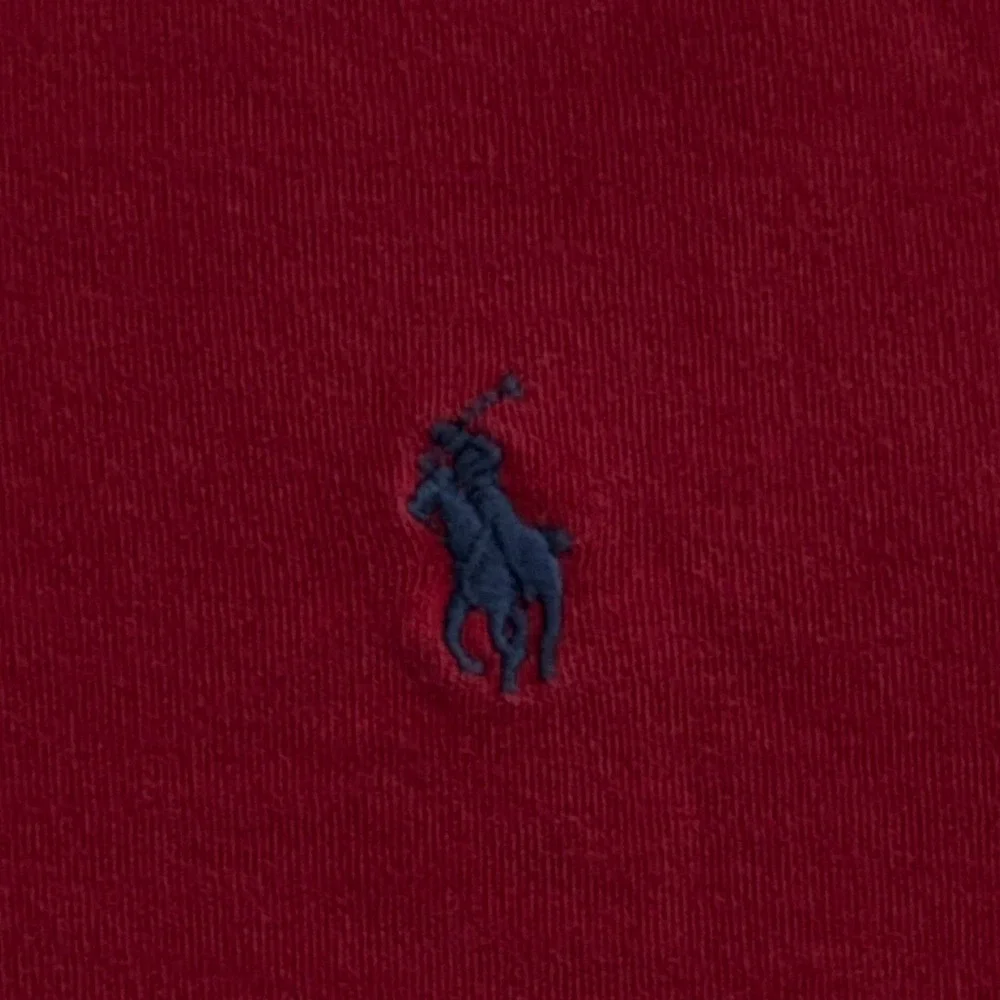 Polo Ralph Lauren Men's Long Sleeve Red Custom Fit Polo Shirt‎ Size Medium